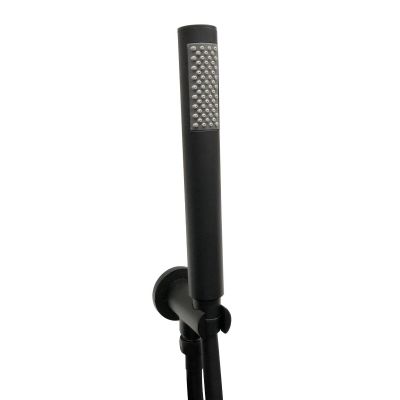 Black Round Shower Outlet, Hose & Head