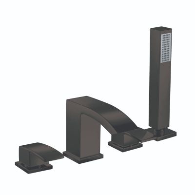 4 Hole Deck Mounted Bath Shower Mixer - Descent Black