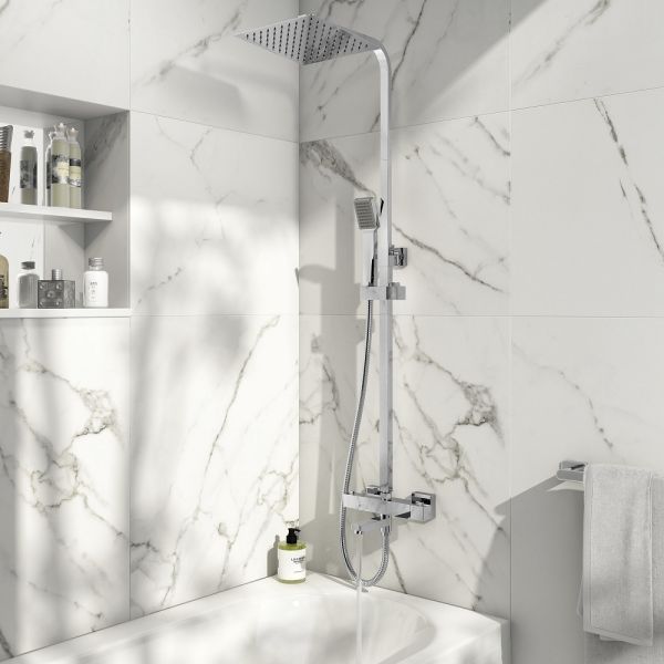 Block Square Rigid Riser Shower with Bath Filler