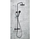 Middleton Black Round Rigid Riser Shower