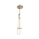 Brushed Brass Round Rigid Riser Shower